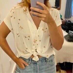 Gentle Fawn Cream floral Button Down Shirt